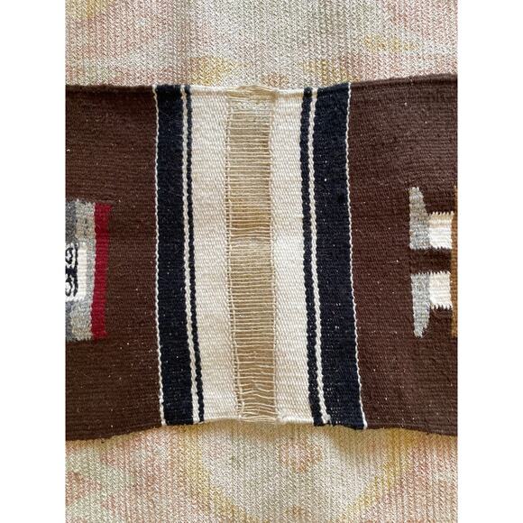 VTG Woven Wool Zapotec Indigenous Southwest Mexican Wool WALL TAPESTRY / RUG - Picture 4 of 8